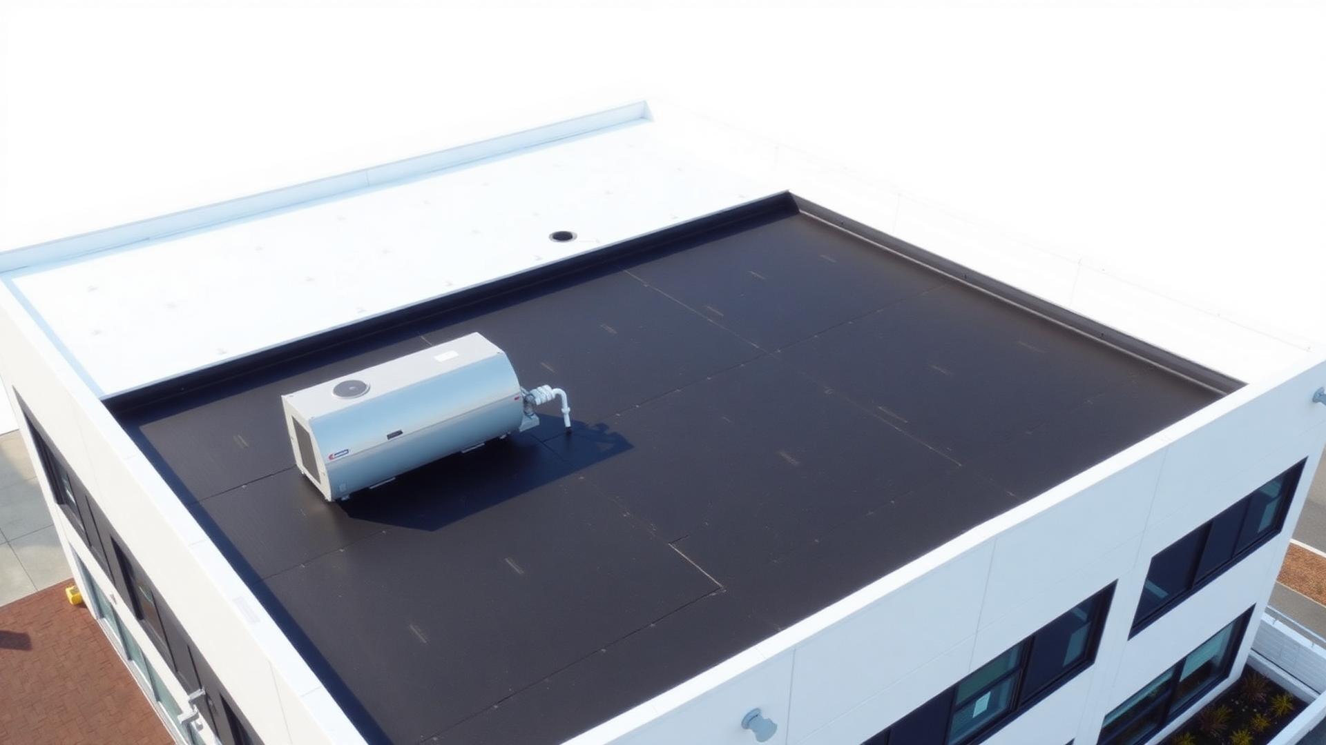 Modern flat roof designed for Canadian winters by Keen Roofing